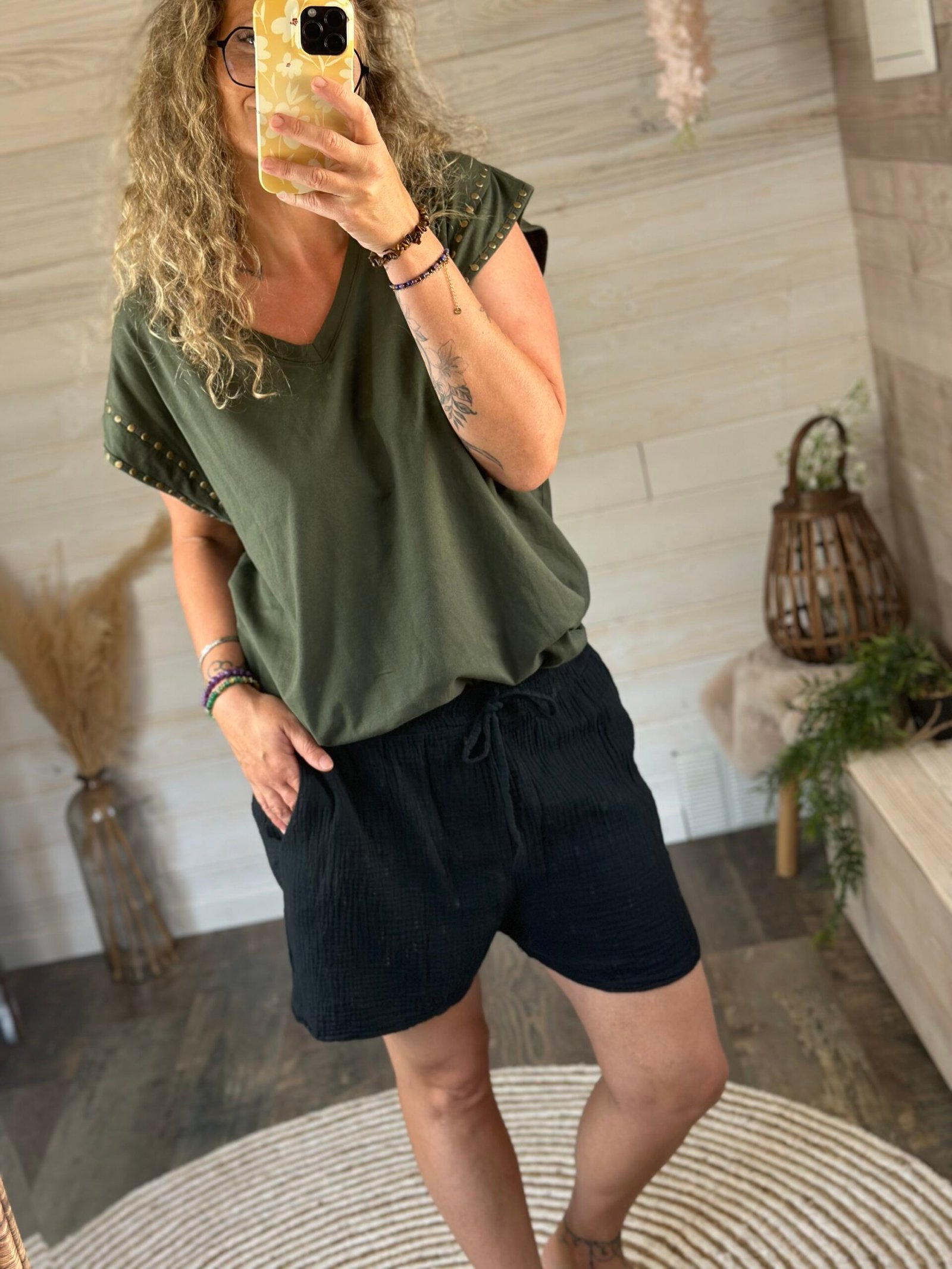 Short gaze de coton
